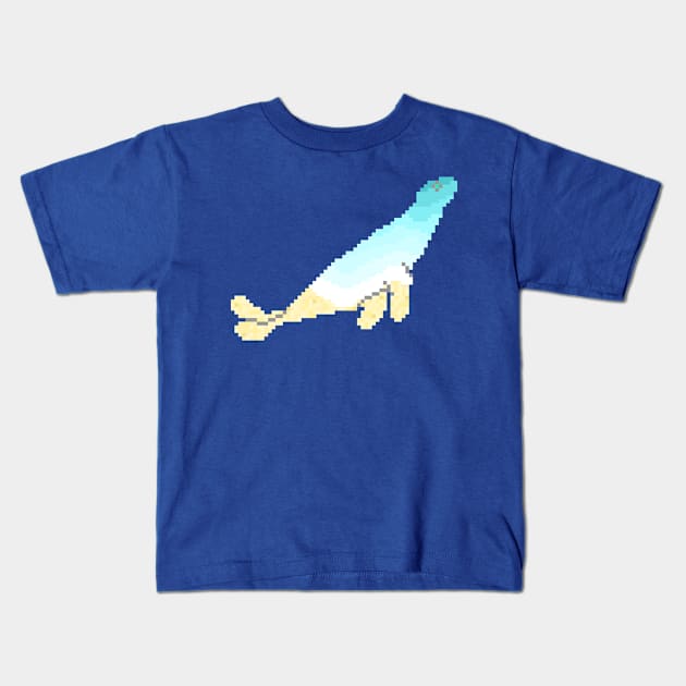 Modern Pixel Sea Seal Kids T-Shirt by jofudachi